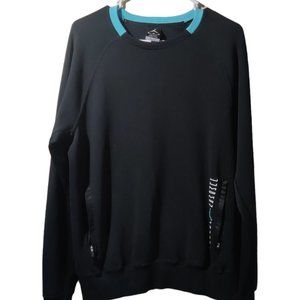 Pre-Owned Air Jordan Dri-Fit Black/ Aqua Blue Men's Sweater Size Medium #1242